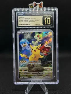 Pikachu Pre-Order Promo 001/SV-P Pokemon Chinese CGC Pristine 10 - Image 1