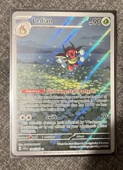 Pokemon TCG Ledian Stellar Crown Illustration Rare Card 144/142 NM/M Condition - Image 1