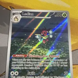 Pokemon TCG Ledian Stellar Crown Holo Card Illustration Rare 144/142 NM - Image 3