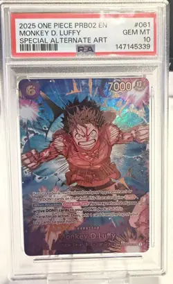 PSA 10 Monkey D. Luffy SP EB02-061 Special Alternate Art One Piece Card - Image 1