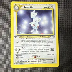 Pokemon TCG Wizards of the Coast Togetic 16/111 Neo Genesis Holo Rare 1st Ed - Image 1