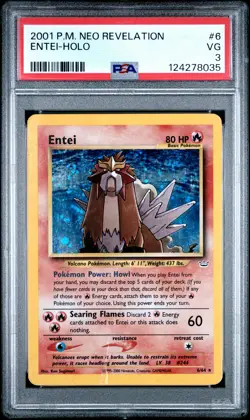2001 POKEMON NEO REVELATION #6 ENTEI-HOLO PSA 3 - Image 1