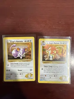 CLB Lt. Surge’s Rattata & Raticate 015/016 TCG Classic Holo - Image 1