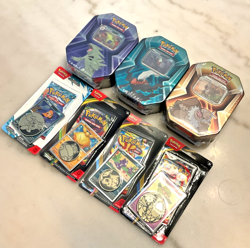 Pokemon TCG LOT - Triple Whammy Tin SET + Coin Blister Set - FACTORY SEALED - Image 2