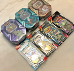 Pokemon TCG LOT - Triple Whammy Tin SET + Coin Blister Set - FACTORY SEALED - Image 3