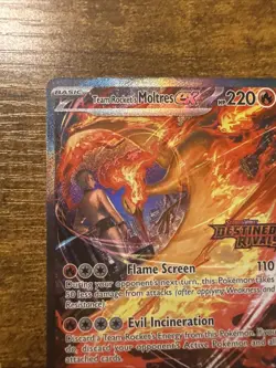Pokemon TCG: Team Rocket’s Moltres Ex 229/182 SIR Stamped Read Description - Image 3