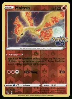 Moltres Reverse Holo Rare Pokemon GO 012/078 NM - Image 1