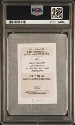 2013 Topps Star Wars - A Dark Premonition Jedi Legacy - Black 1/1 PSA Authentic - Image 2