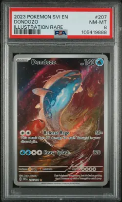 2023 POKEMON SVI EN-SCARLET & VIOLET ILLUSTRATION RARE #207 DONDOZO PSA 8 - Image 1