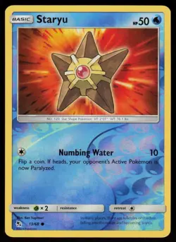 Staryu 13/68 Common Hidden Fates Pokemon Reverse Holo Lightly Played - Image 1