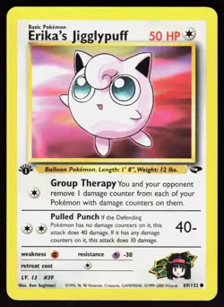 Erika's Jigglypuff 69/132 Common Gym Challenge Pokemon NM 01-03-118 - Image 1