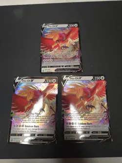 Pokemon TCG Ho-Oh v Silver Tempest Holo Ultra Rare X3 - Image 1