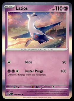 Latios 073/182 Rare Paradox Rift Pokemon Holo Near Mint - Image 1