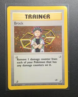Pokemon Brock 15/132 Gym Heroes Rare Unlimited Holo LP - Image 3