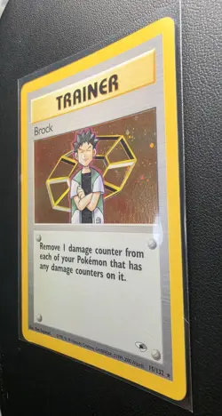 Pokemon Brock 15/132 Gym Heroes Rare Unlimited Holo LP - Image 5