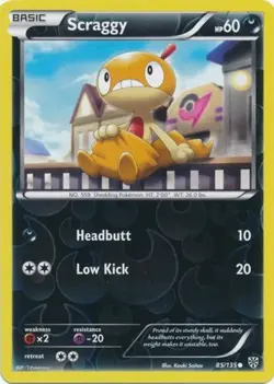Pokemon - Scraggy - 85/135 - Common - Reverse Holo - BW Plasma Storm - NM - Image 1