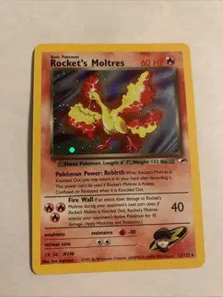 Pokemon TCG WOTC Rocket's Moltres 12/132 Holo Rare Gym Challenge 2000 ENG - Image 1