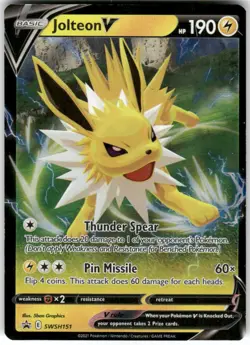 Jolteon V SWSH151 Holo Promo Sword & Shield Promo Pokemon Moderately Played - Image 1