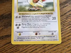 Pokemon Base Set Shadowless Pidgeotto #22/102 MP - Image 3