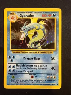 Gyarados 006/102 Holo Base Set Pokemon Vintage MP+ - Image 1