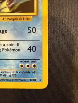 Gyarados 006/102 Holo Base Set Pokemon Vintage MP+ - Image 5