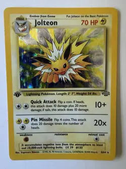 Jolteon 4/64 1st Edition Holo Rare Jungle Pokemon Wotc Vintage - Image 1