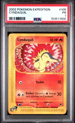 2002 POKEMON EXPEDITION #105 CYNDAQUIL PSA 1 - Image 1