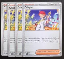 4x Crispin 105/131 Uncommon Prismatic Evolution Pokemon TCG NM Playset - Image 1