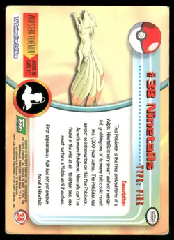 Pokemon Cards Ninetails #38 Topps Trading Cards Series 1 MP - Image 2