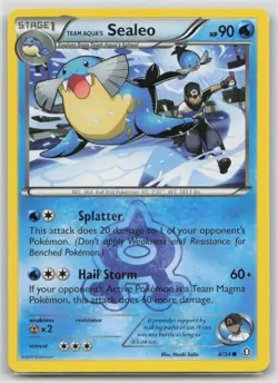 Team Aqua's Sealeo 4/34 Common Double Crisis Pokemon Moderately Played - Image 1