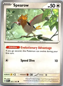 Spearow 021/165 Common MEW SV: Scarlet & Violet 151 Pokemon Lightly Played - Image 1