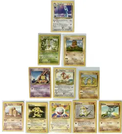 Pokemon Base Set Lot 11 Cards Rares + Shadowless Diglett NM Unplayed - Image 1