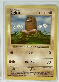 Pokemon Base Set Lot 11 Cards Rares + Shadowless Diglett NM Unplayed - Image 3