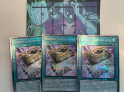 Yugioh 3x Shining Sarcophagus Starlight Rare MP25-EN005 2025 Mega-Pack 1st Ed NM - Image 1
