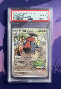 2024 POKEMON TWM EN-TWILIGHT MASQUERADE ILLUSTRATION RARE #182 PROBOPASS PSA 10 - Image 1