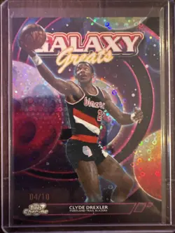 2025-26 Topps Cosmic Chrome Clyde Drexler Galaxy Greats Black Eclipse Ref /10 - Image 1