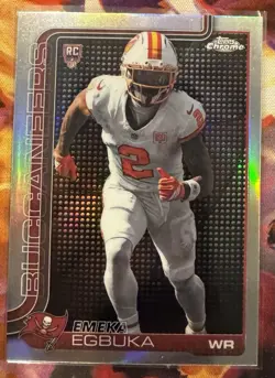 2025 Topps Chrome - Rookies Emeka Egbuka #312 Lightboard Logo Refractor (RC) - Image 1