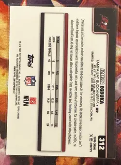2025 Topps Chrome - Rookies Emeka Egbuka #312 Lightboard Logo Refractor (RC) - Image 2