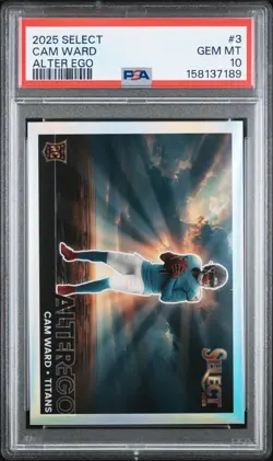 2025 Panini Select - Alter Ego Cam Ward #3 SSP (RC) GEM MINT PSA 10 Titans - Image 2