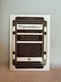 2025 Pieces of the Past Franklin D Roosevelt FDR Authentic Relic #SR-FDR - Image 2