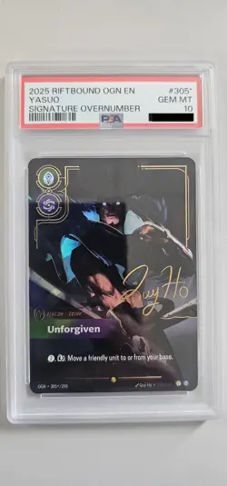 2025 RIFTBOUND ORIGINS LEAGUE OF LEGENDS SIGNATURE OVERNUMBERED #305 YASUO... - Image 1
