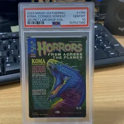 PSA 10 Gem MTG Koma, Cosmos Serpent RAINBOW FOIL Secret Lair Drop 1765 - Image 1