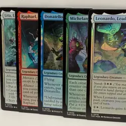 Lot of 5x MTG TMNT Foil Set Leonardo Donatello Raphael Michelangelo Lita TMT - Image 1