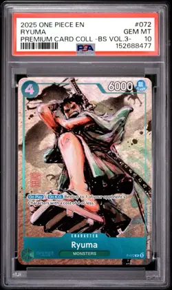 2025 Bandai One Piece Card Game EN Premium Card Coll. Vol.3 #072 Ryuma PSA 10 - Image 1