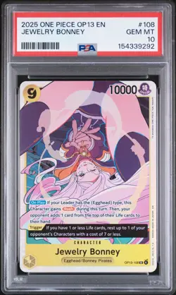 Jewelry Bonney OP13-108 Carrying on His Will Super Rare Foil English PSA 10 - Image 1