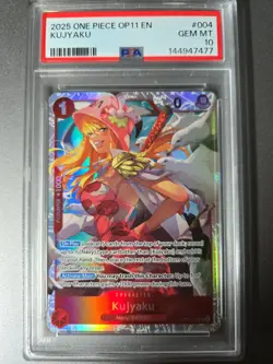 2025 One Piece A Fist of Divine Speed Kujyaku Super Rare #OP11-004 PSA 10 - Image 1