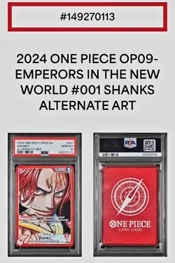 2024 SHANKS One Piece OP09-EMPERORS IN THE NEW WORLD #001 ALT ART (EN) PSA 10 - Image 4