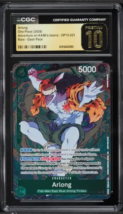 Arlong CGC 10 Pristine ENGLISH One Piece Dash Pack OP15-023 Kamis Island's - Image 1