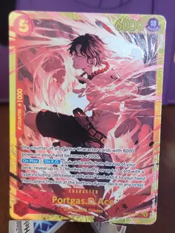 1 Bandai One Piece Card Game Portgas.D.Ace Secret Rare Holo OP16-118 ENG - Image 1