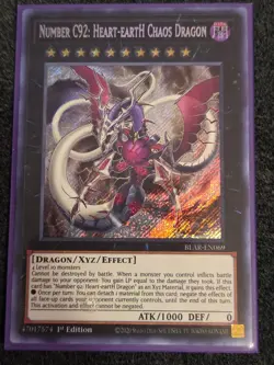 Yugioh Number C92: Heart-eartH Chaos Dragon BLAR-EN069 Secret Rare 1st Ed NM - Image 1